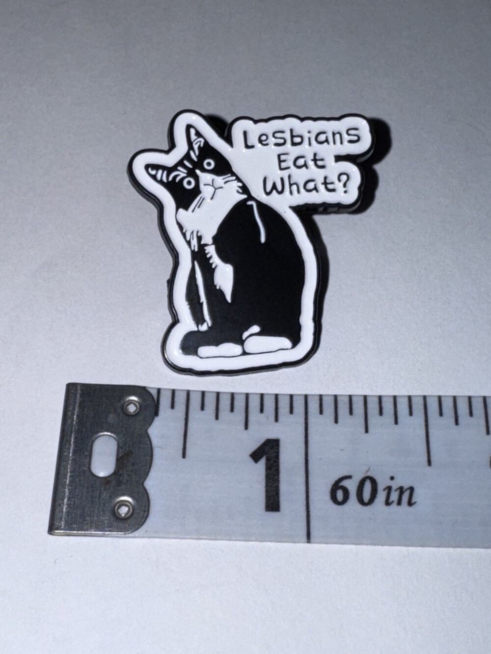 Lesbians Eat What? Cat Kitten Pin Brooch